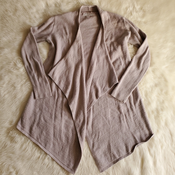 Barefoot Dreams Bamboo Chic Lite Calypso Wrap Cardigan Taupe Size S/M - Picture 4 of 6